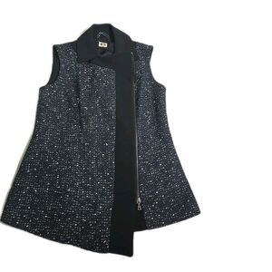 Anne Klein Blazer Jacket Women's 8 Black White And Blue.